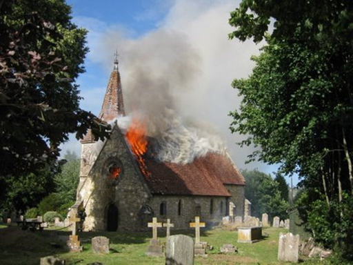 Fire at St Mary Magdalene church